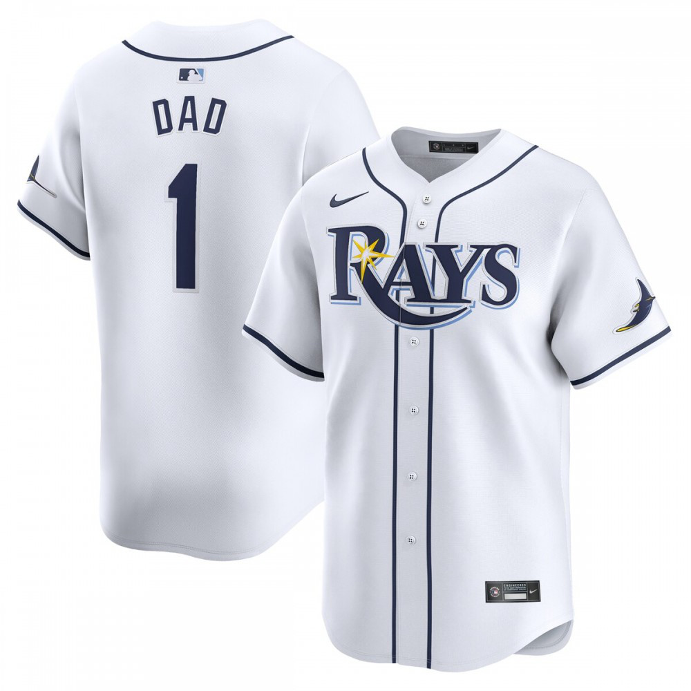 Tampa Bay Rays #1 Dad Home Limited Jersey - White-Pro Kit Vault | Brand New 26/27 Sports Jerseys